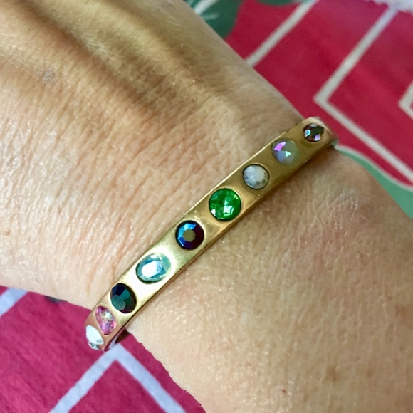 J. Crew Multi Color Rhinestone Bangle Bracelet - Picture 7 of 7